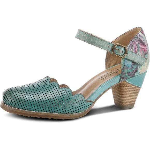 L'Artiste by Spring Step Womens Parchelle Ankle Strap Shoe -- Sky Blue Multi NEW